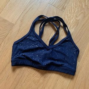 Beyond Yoga Alloy Navy and Gold Bra